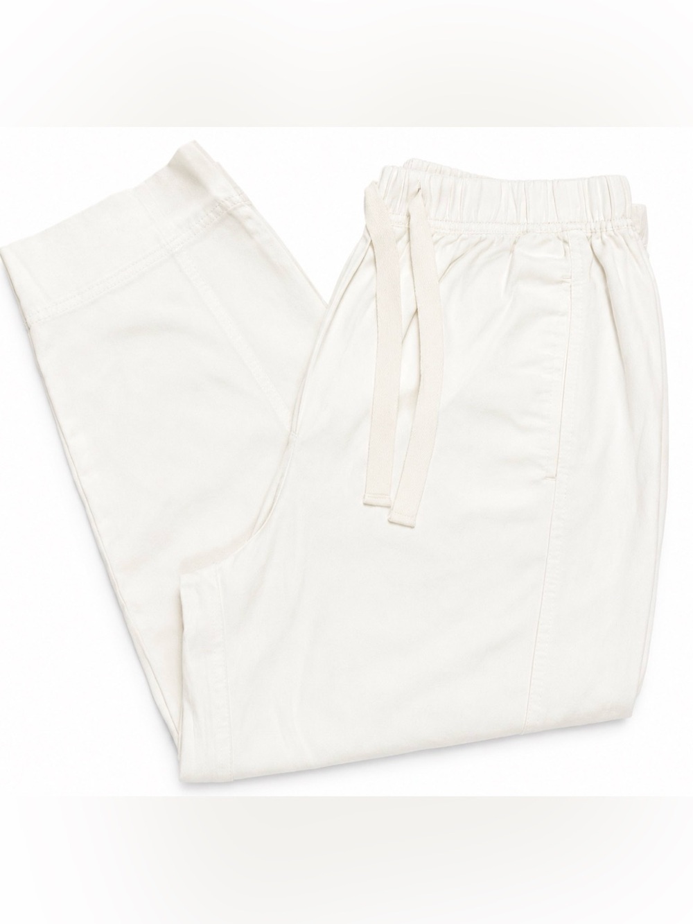 ZARA Women’s White Cotton Pull-On Pants Size L Relaxed Fit Drawstring NWOT - Picture 11 of 13
